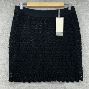 Reiss Skirt Women Size 4 Black Lace Casual Lined NEW